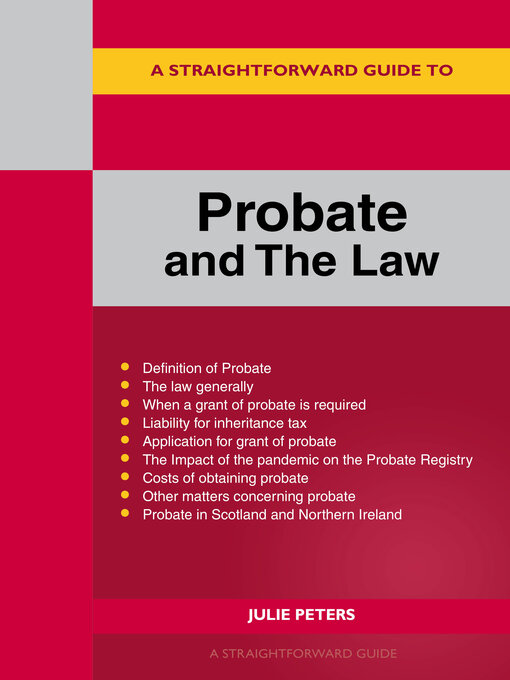Cover image for A Straightforward Guide to Probate and the Law